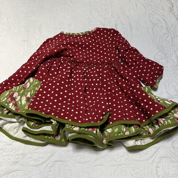 SweetHoney Holiday Mixed Print Dress 12m - Picture 5 of 7